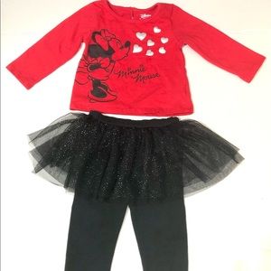 Disney Minnie Red & Black Baby Outfit Sz 18M
